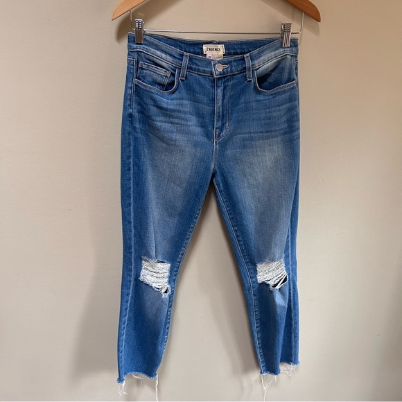 L’ AGENCE~Distressed El Matador Slim High-Rise Raw Hem in Eastern Jeans size 28 - Picture 3 of 16